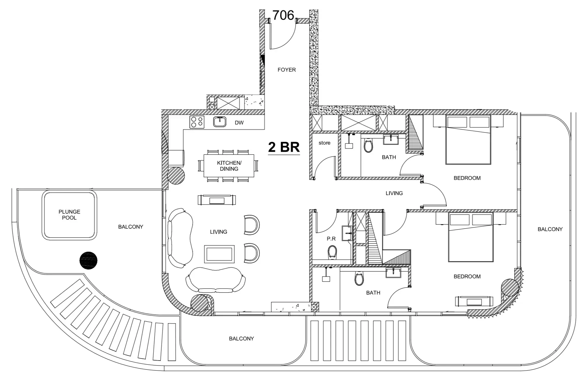 Villa Del Brunello 2 bed floor plan, 1,926 sqft