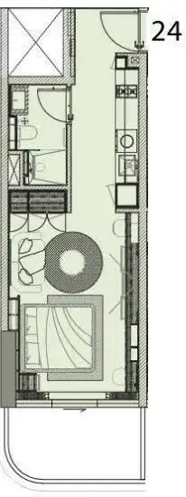 Cove Edition 6 Studio floor plan, 446 sqft