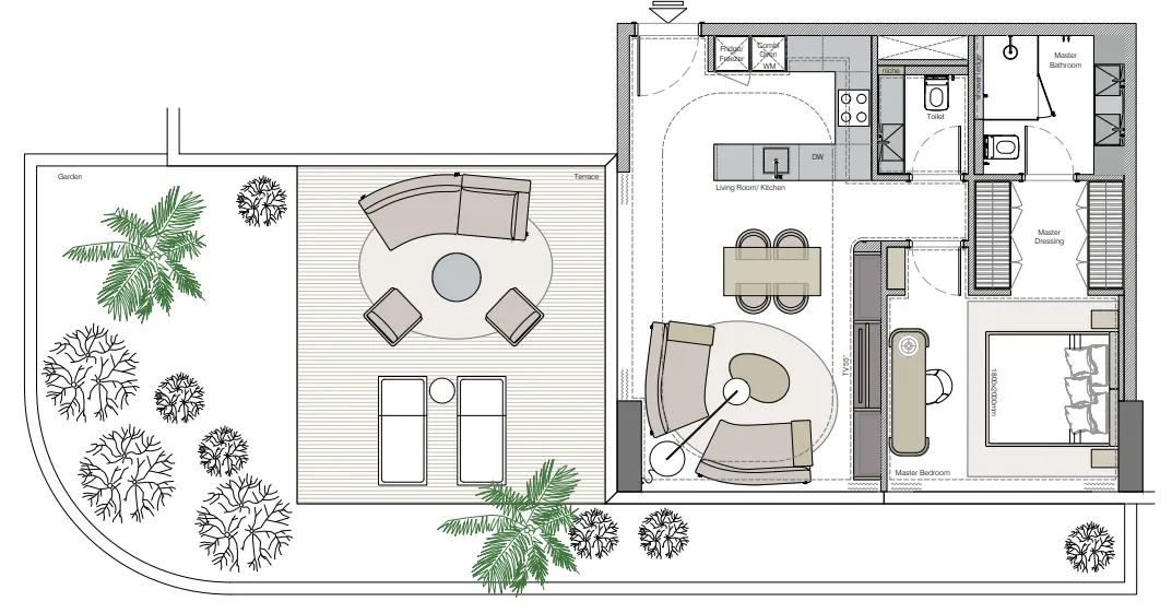 Helvetia Marine by DHG 1 bed floor plan, 1,236 – 1,556 sqft