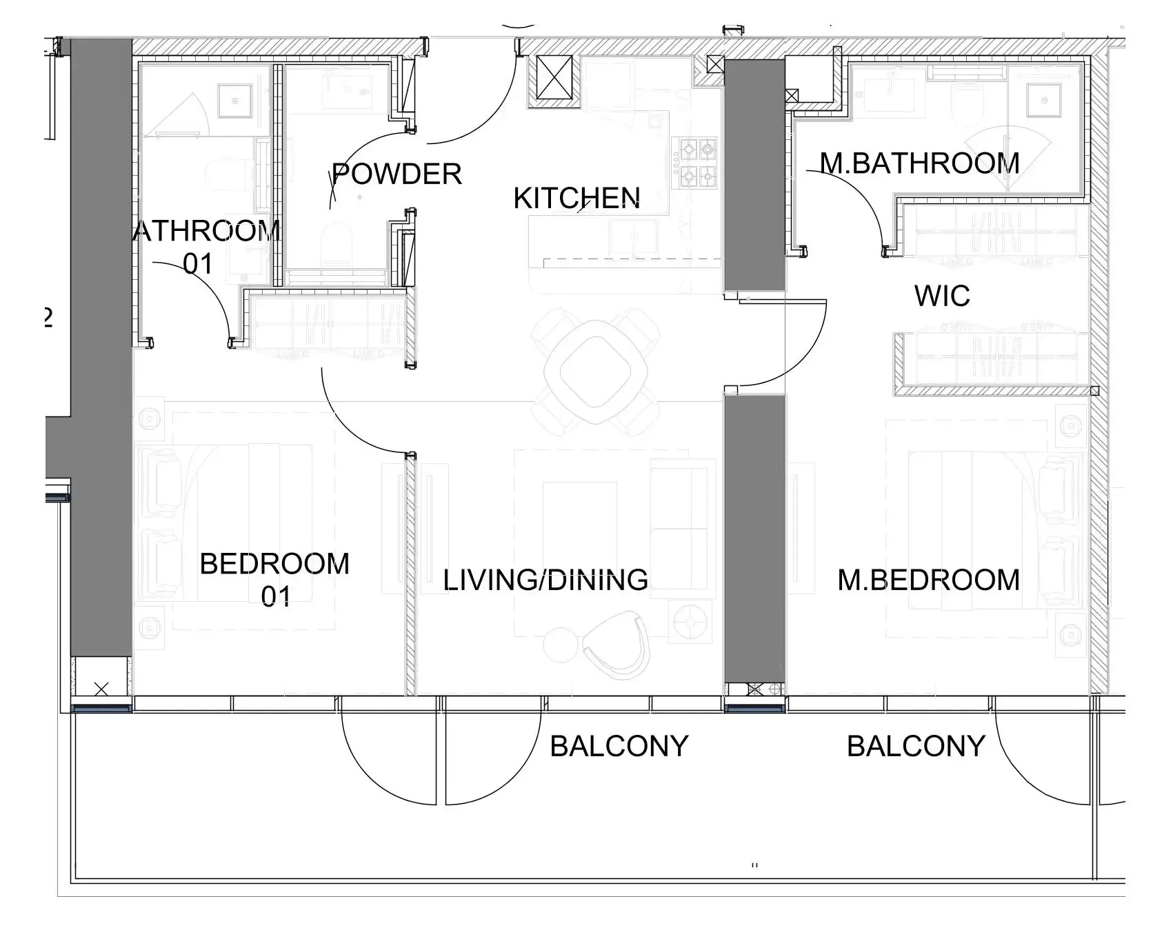 Damac Safa Gate 2 bed floor plan, 1,174 sqft
