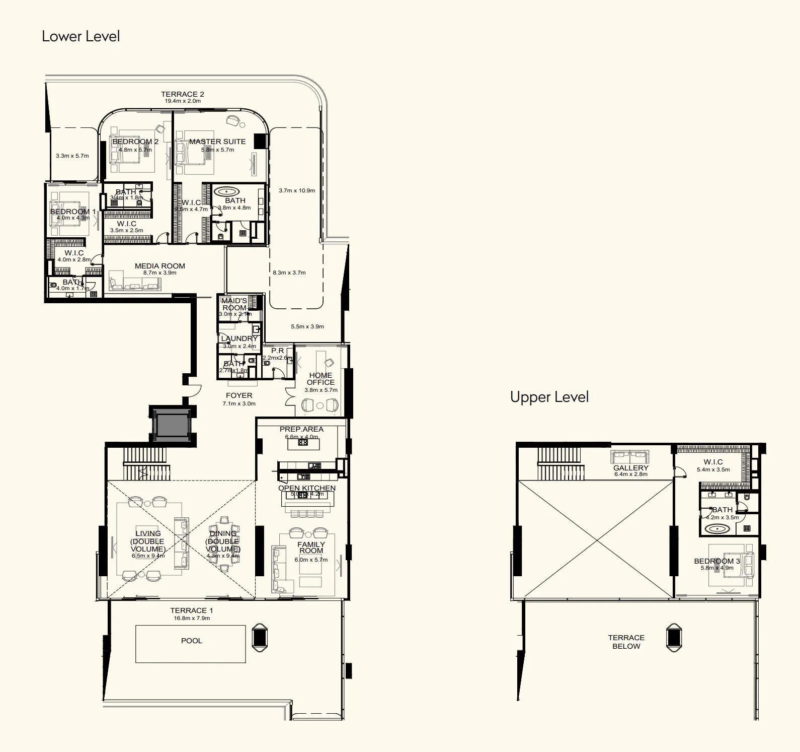 Orla Dorchester Collection 4 bed floor plan, 10,527 sqft