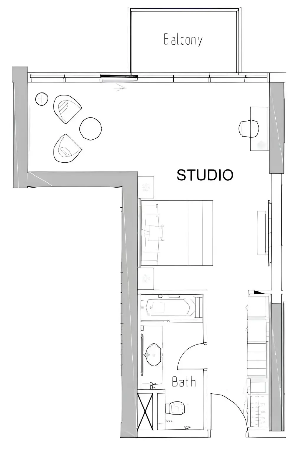 Damac Hills - Artesia Studio floor plan, 567 sqft