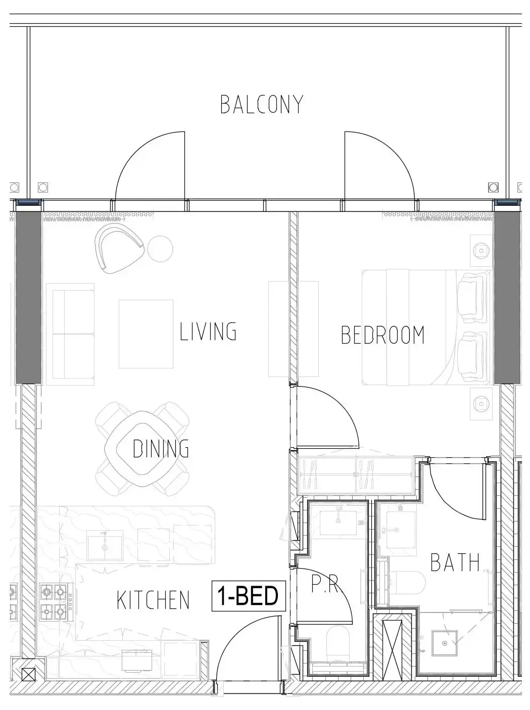 Damac Safa Gate 1 bed floor plan, 826 sqft