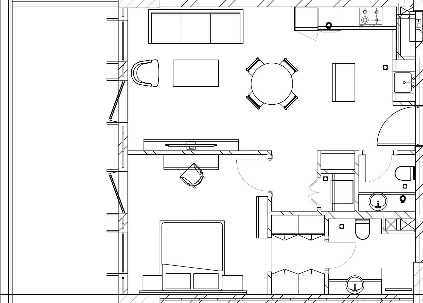 Berkeley Square 1 bed floor plan, 916 sqft