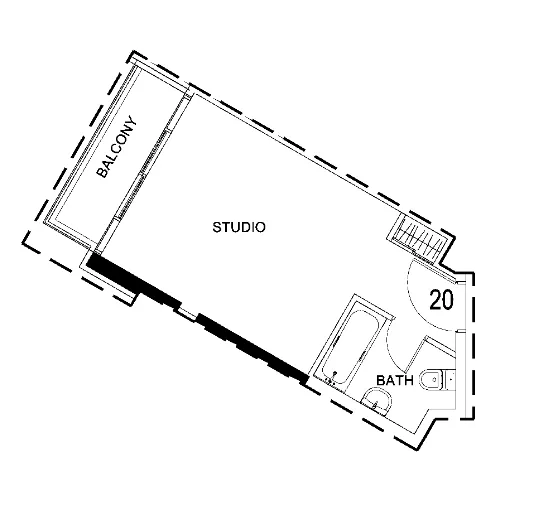 Damac Hills 2 - Hotel Edge by Rotana Studio floor plan, 356 sqft