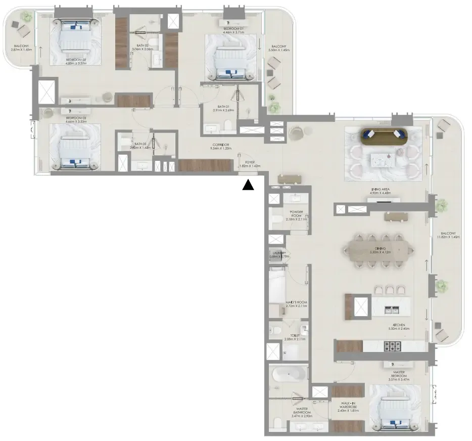 Baystar by Vida 4 bed floor plan, 2,900 sqft