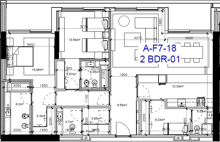 Gateway Porto Al Zorah 2 bed floor plan, 1,684 sqft