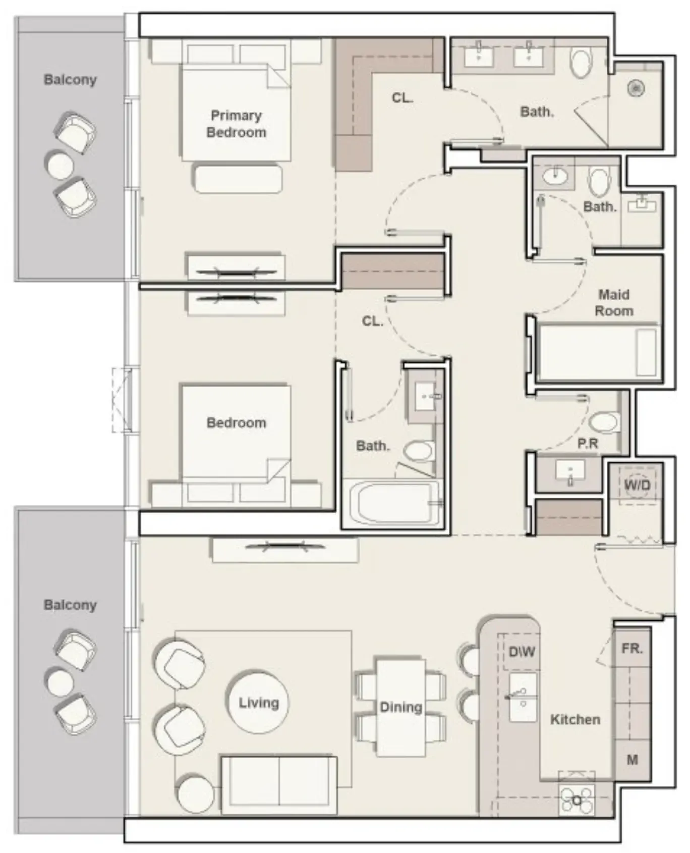 The Meriva Collection 2 bed floor plan, 1,433 sqft