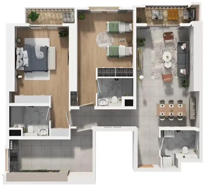 Barajeel Towers 2 bed floor plan, 2,130 sqft