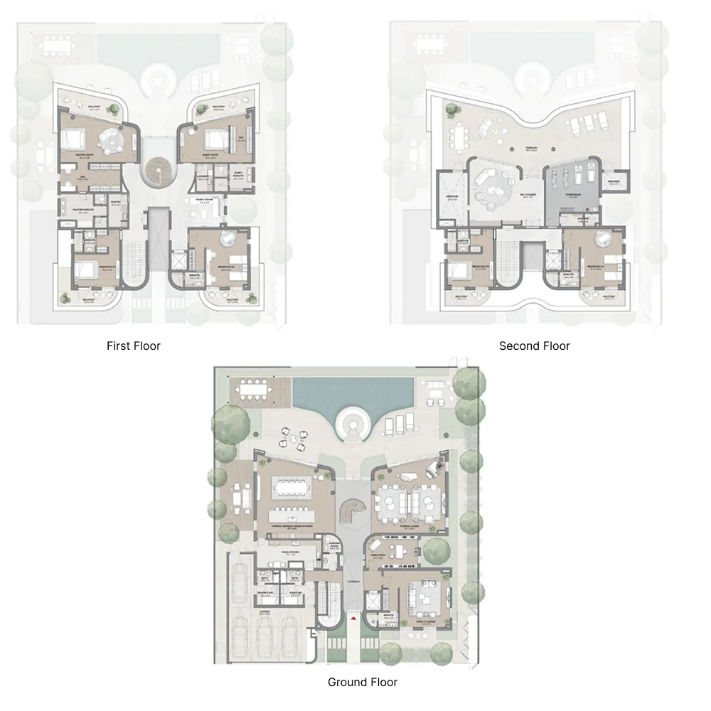 Taraf Karl Lagerfeld Villas 7 bed floor plan, 13,006 sqft