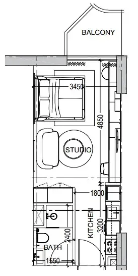 Al Haseen Residences 6 Studio floor plan, 393 sqft