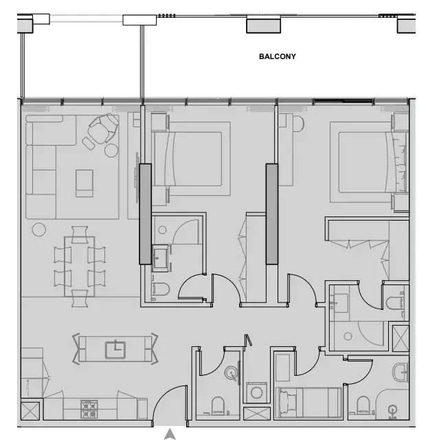 Wynwood Horizon 2 bed floor plan, 1,422 sqft