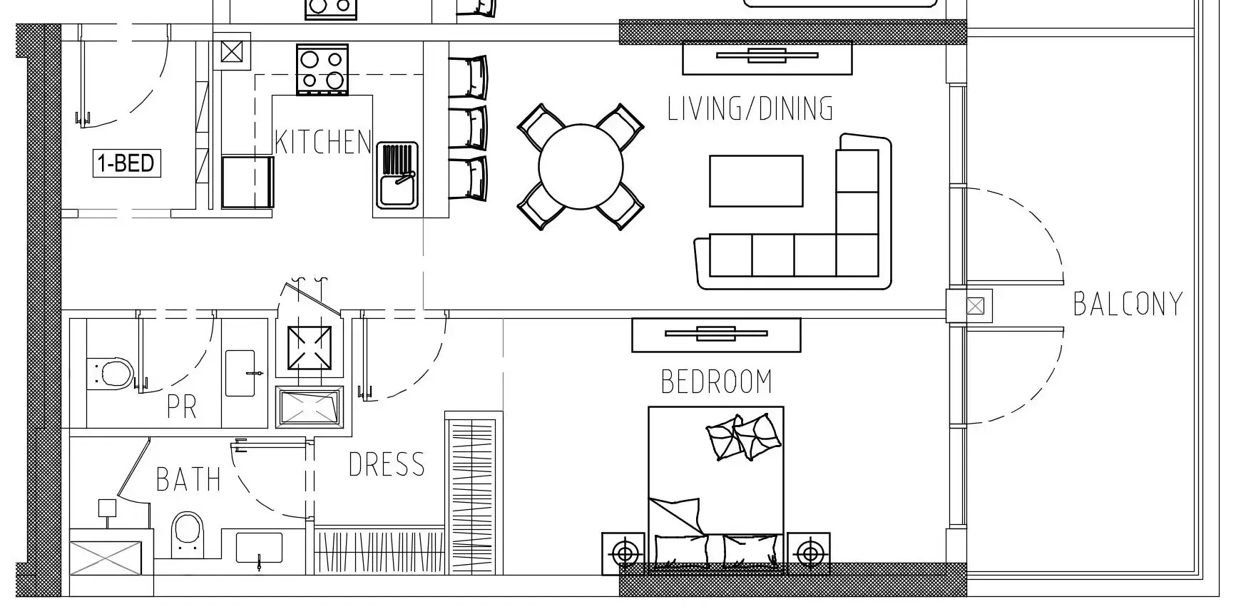 Damac Riverside Views 1 bed floor plan, 965 sqft