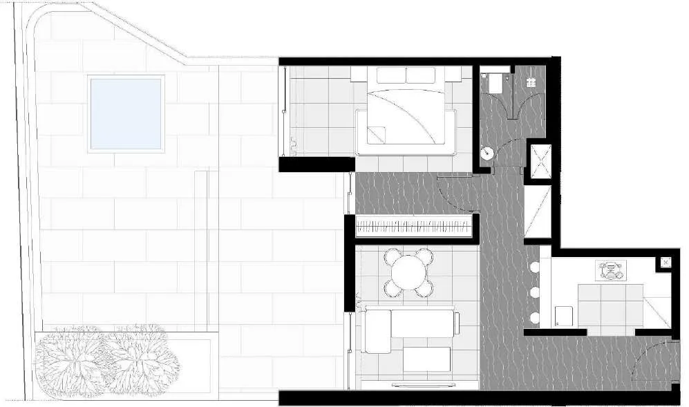 Marea Residences 1 bed floor plan, 1,322 sqft