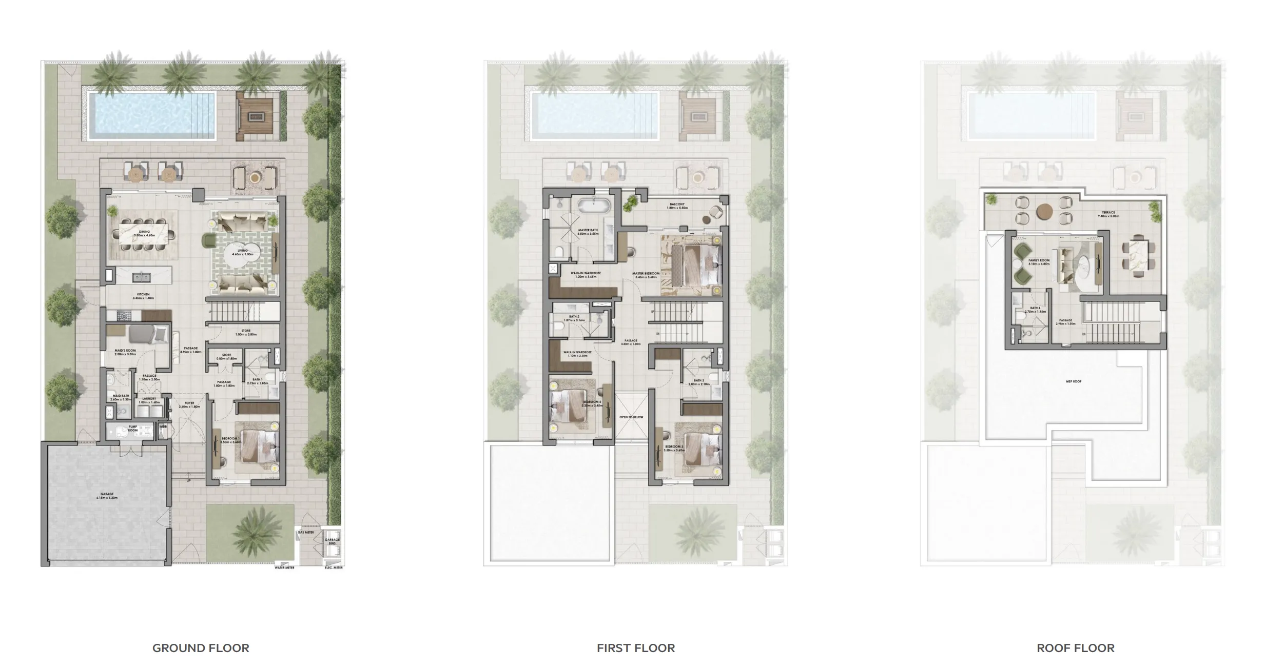 Serro 4 bed floor plan, 4,302 sqft