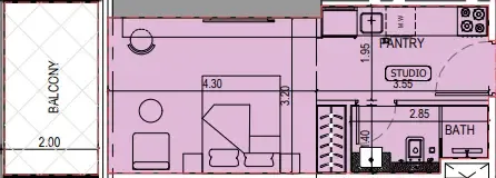Binghatti Sky Terraces Studio floor plan, 388 – 391 sqft