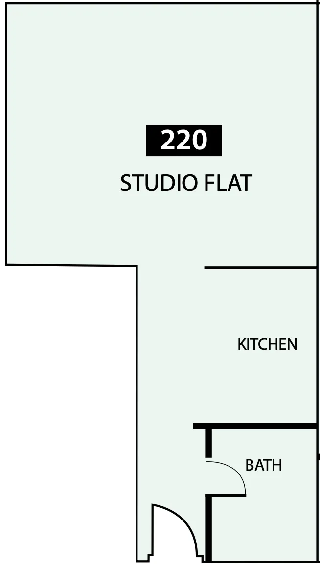 Paradise View 1 Studio floor plan, 479 sqft