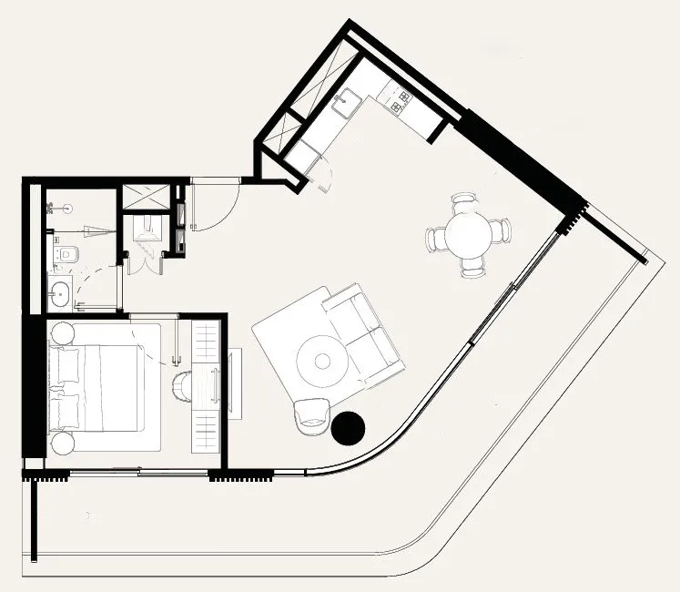 Azizi Abraham 1 bed floor plan, 978 sqft