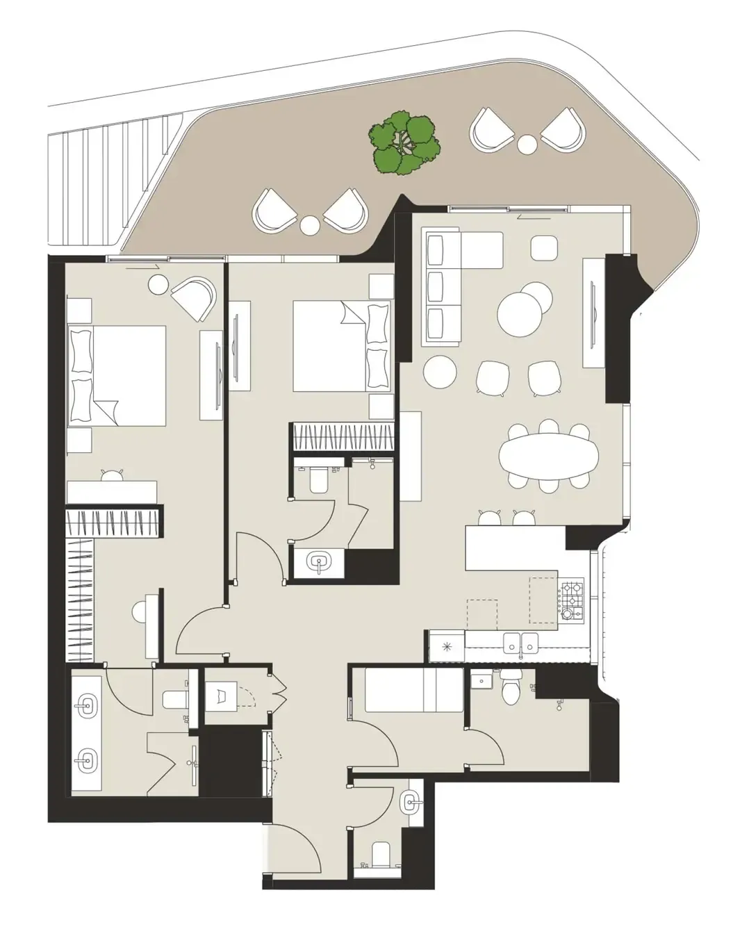 Artistry One Residences 2 bed floor plan, 1,702 sqft