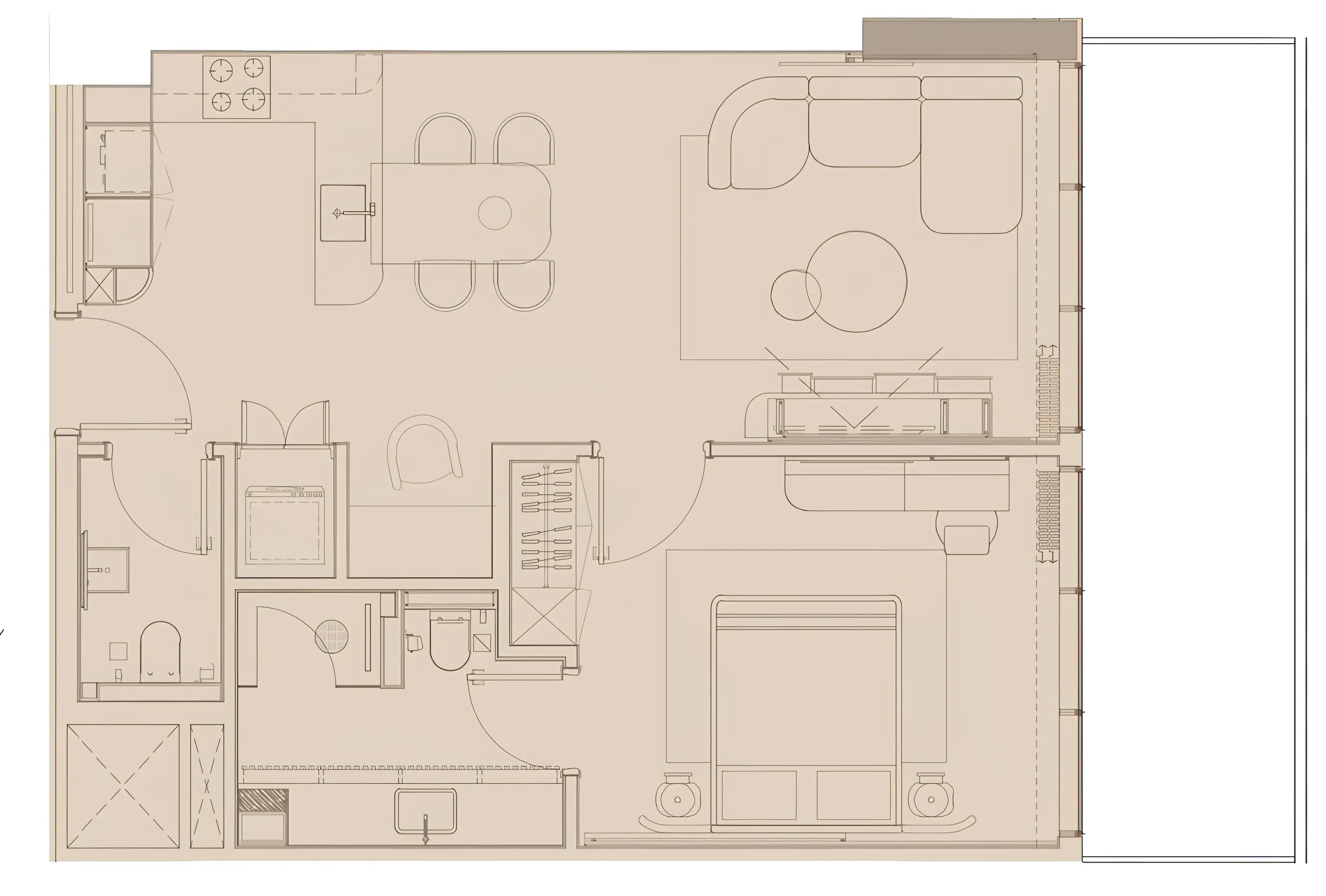 Pearl House IV 1 bed floor plan, 853 sqft