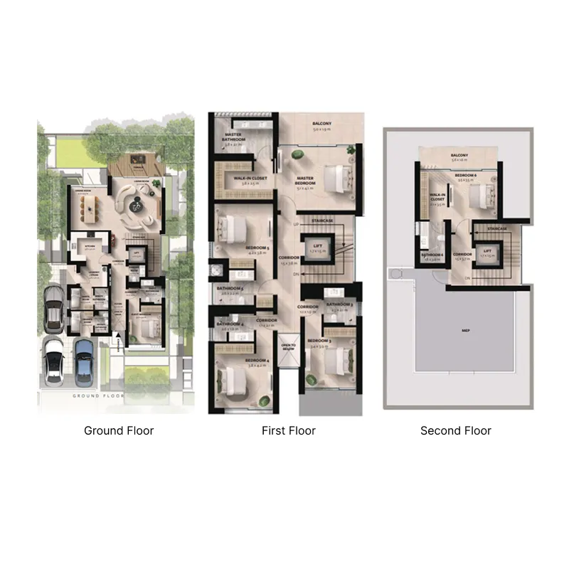 Waada Dubai South 6 bed floor plan, 4,811 sqft