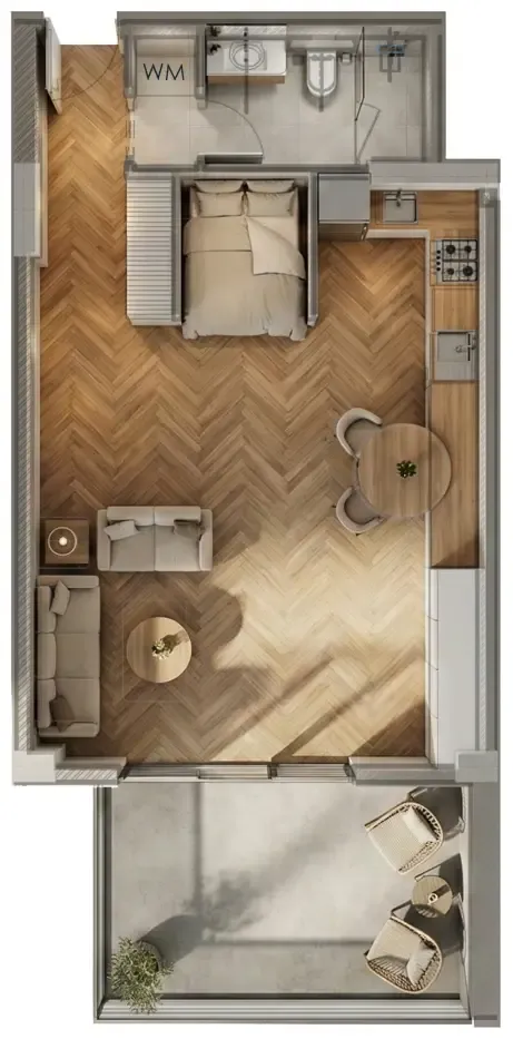 Armas By Zenith Studio floor plan, 741 sqft