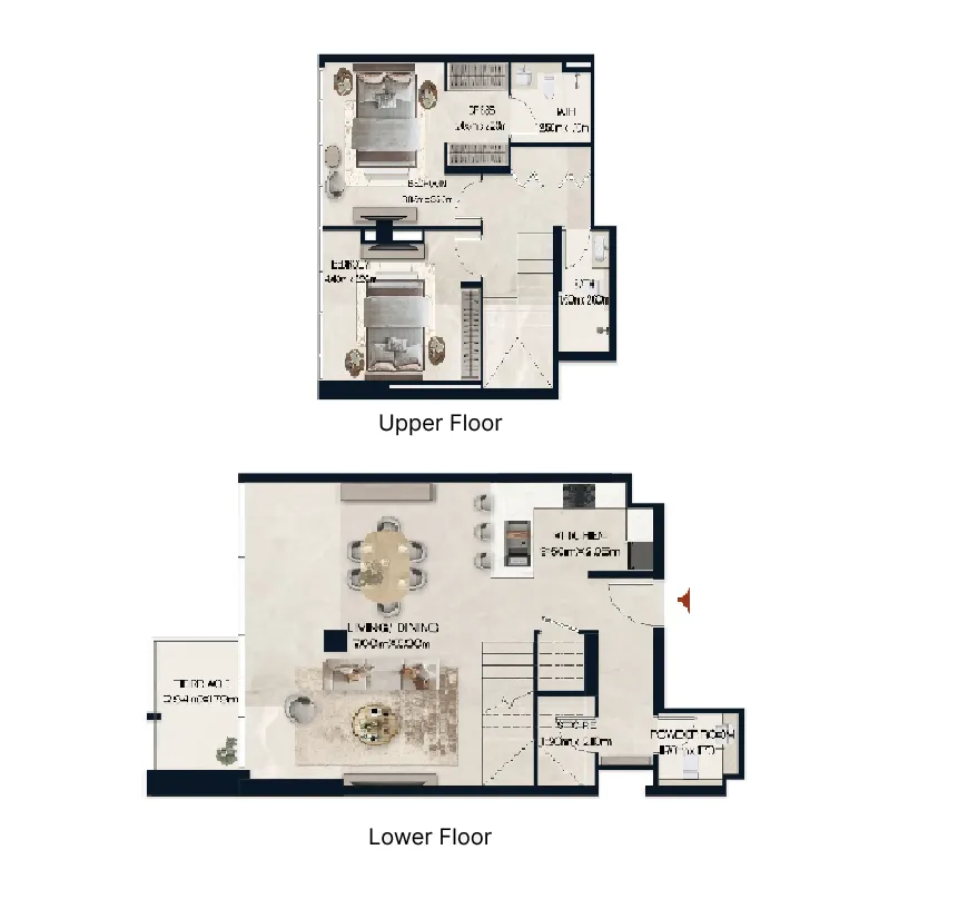 Norah Residence 2 bed floor plan, 1,449 sqft