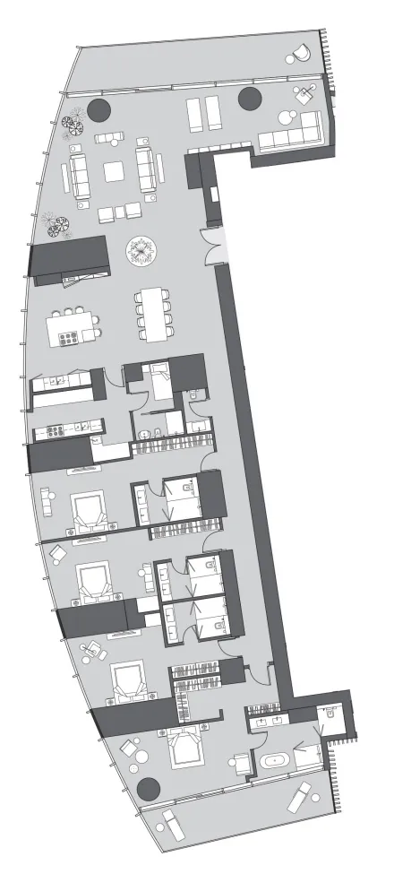 Six Senses Residence 4 bed floor plan, 5,209 sqft