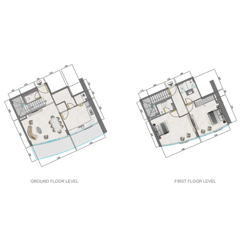 Orchid Towers Phase 1 2 bed floor plan, 1,636 sqft