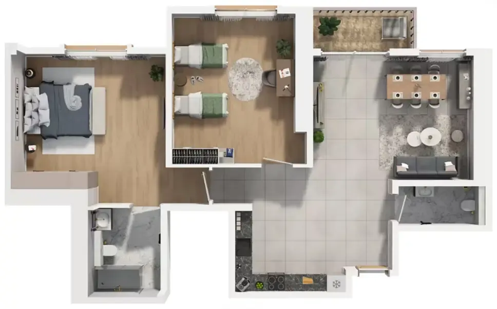 Barajeel Towers 2 bed floor plan, 1,791 sqft