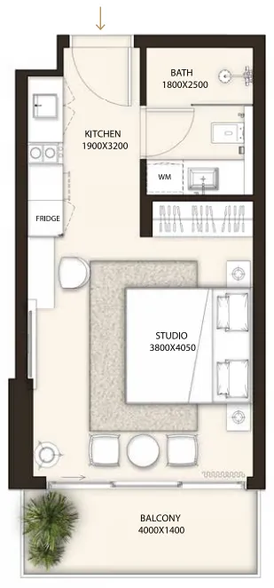 Condor Golf Links 18 Studio floor plan, 386 sqft