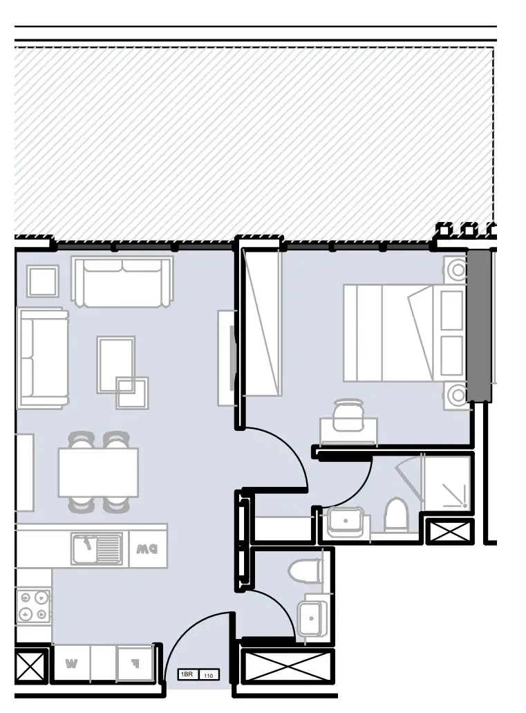 Verdana III 1 bed floor plan, 749 sqft