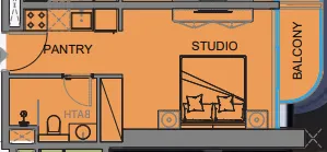 Guzel Towers Studio floor plan, 323 sqft
