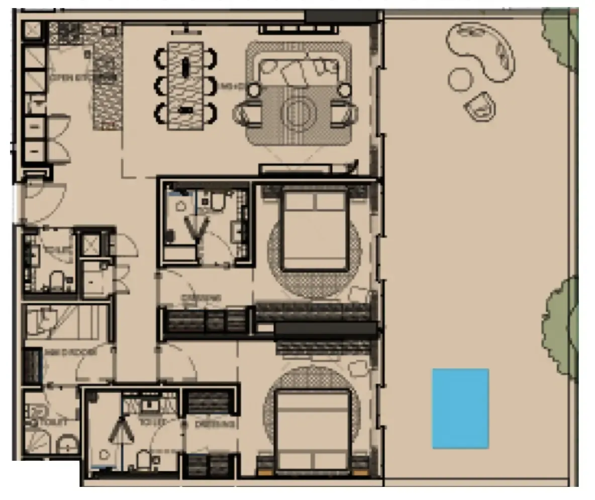 Sunset Bay Grand 2 bed floor plan, 1,809 sqft