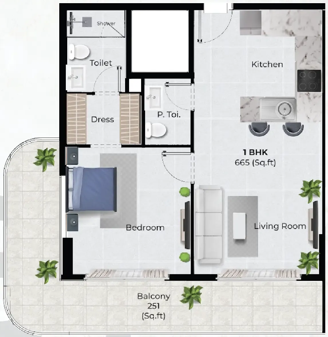 Chapter 02 by Newbury 1 bed floor plan, 916 sqft