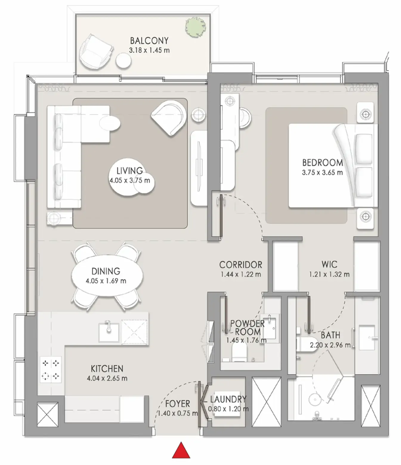 City Walk Crestlane 1 bed floor plan, 794 sqft