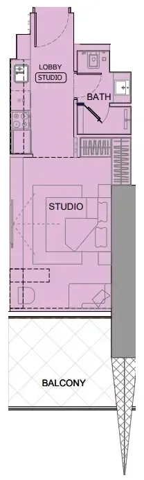 One by Binghatti Studio floor plan, 462 sqft