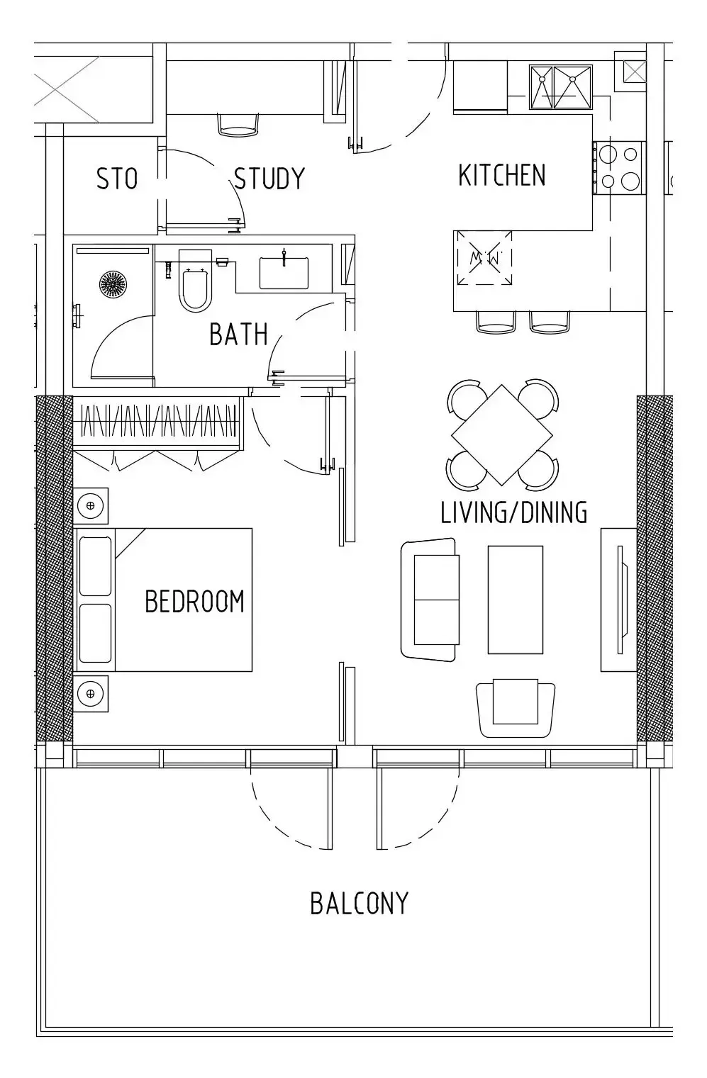 Damac District 1 bed floor plan, 690 – 780 sqft