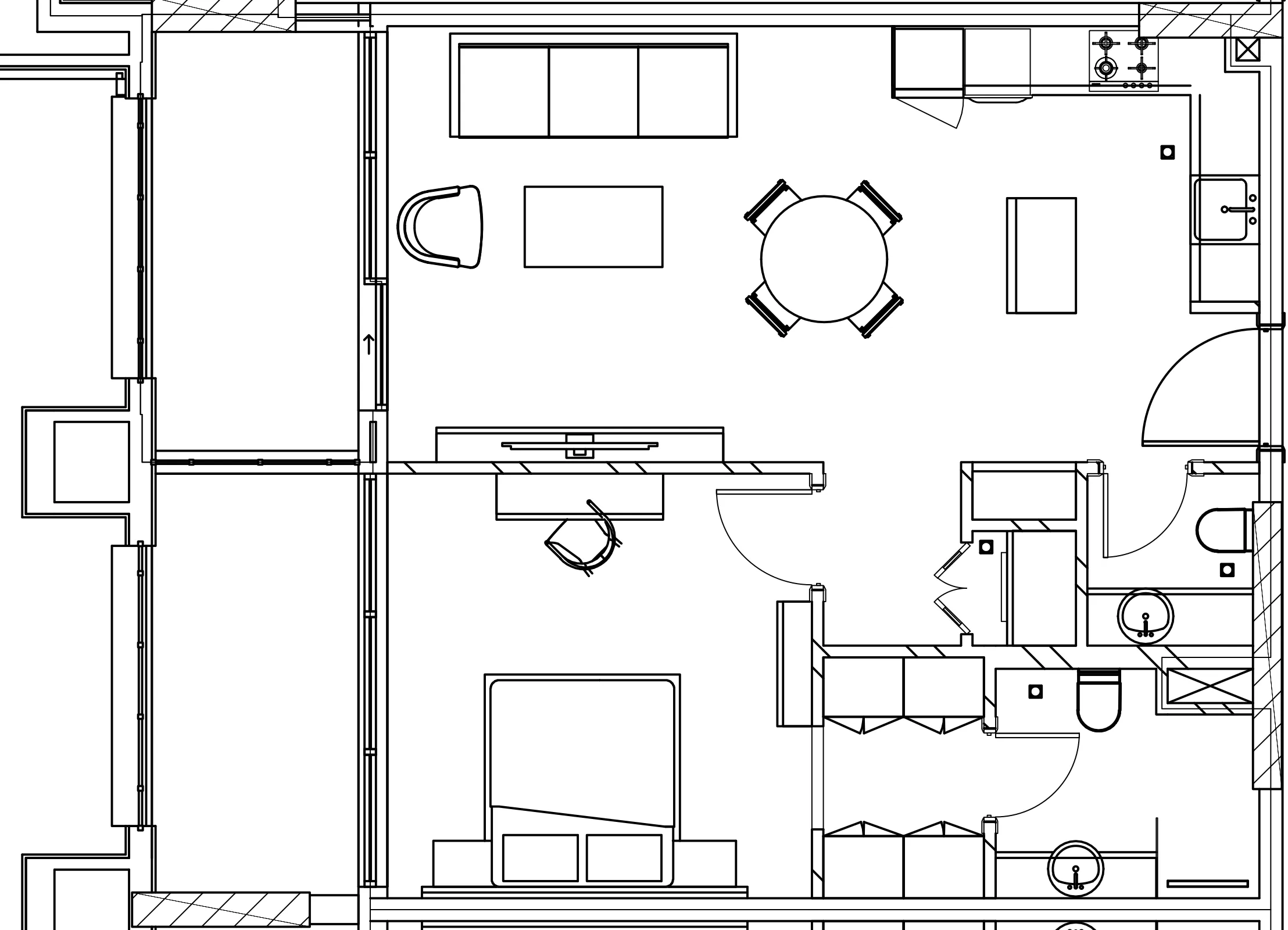 Berkeley Square 1 bed floor plan, 736 sqft