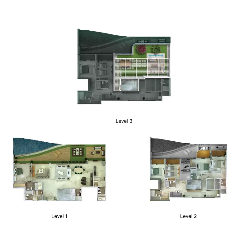 77S Tower 5 bed floor plan, 5,150 – 5,168 sqft