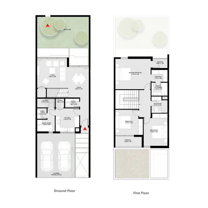 Masaar 2 Coral 3 bed floor plan, 2,155 sqft