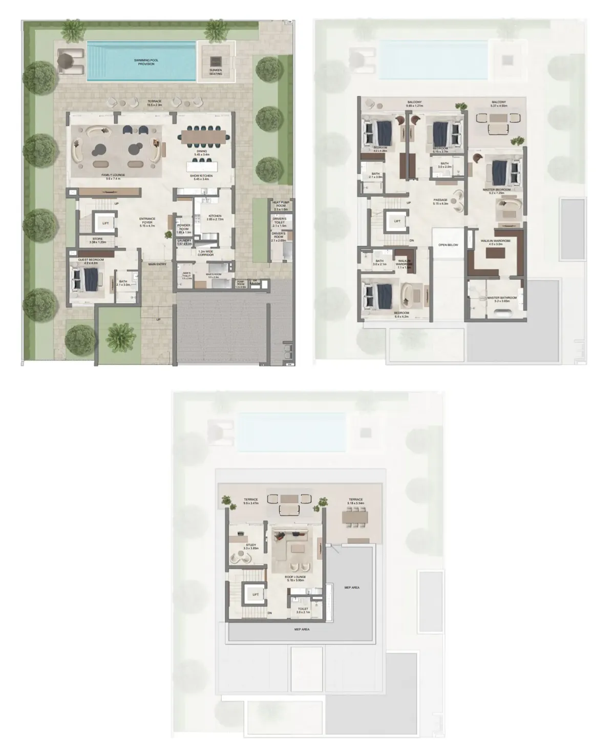 Grand Polo Club and Resort 5 bed floor plan, 8,635 sqft