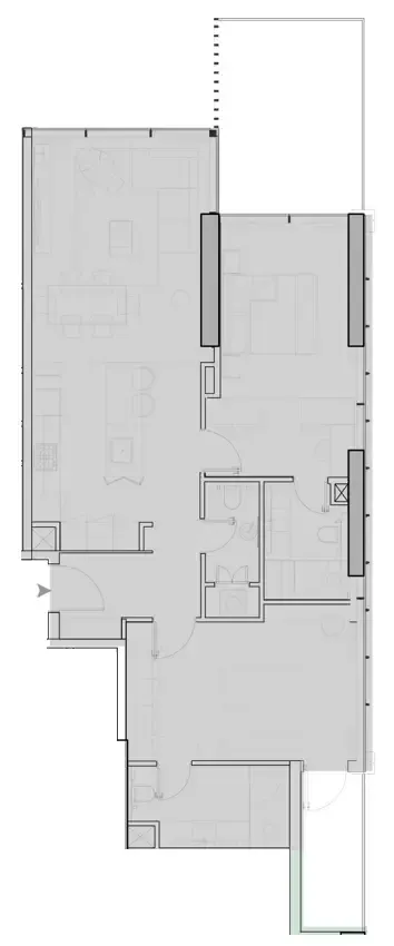 Wynwood Horizon 2 bed floor plan, 1,332 sqft