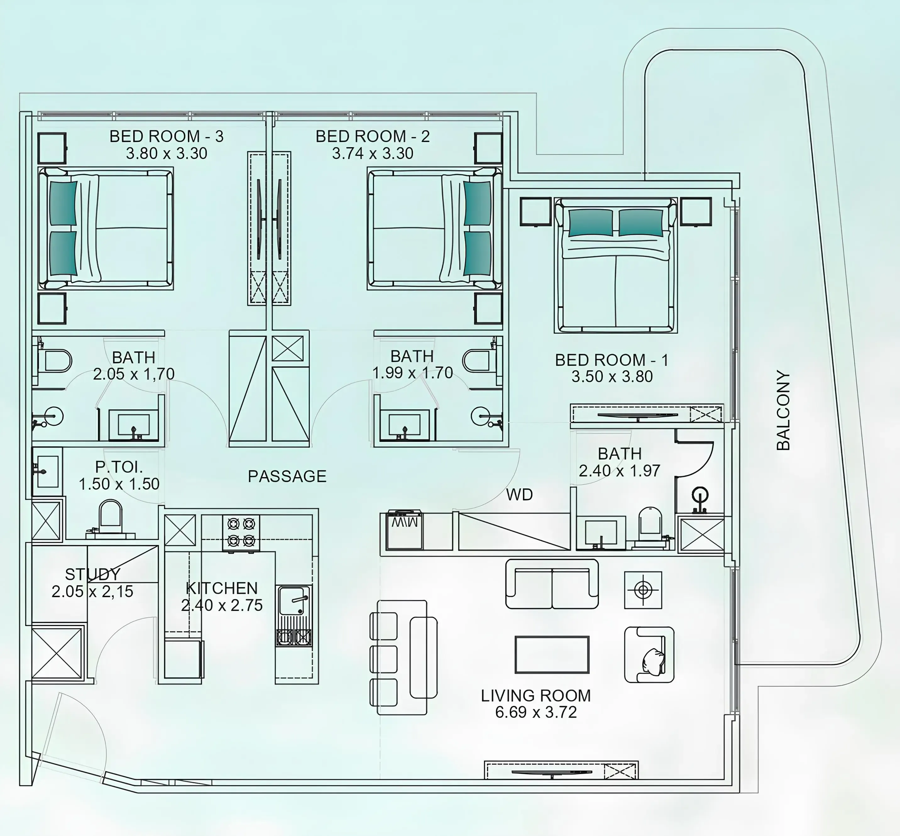 Floarea Breeze 3 bed floor plan, 1,474 sqft