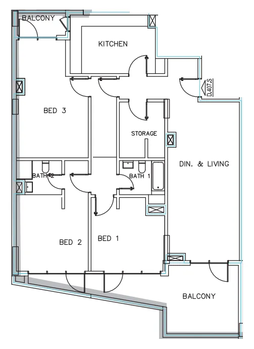 Janayen Avenue 3 bed floor plan, 1,841 sqft