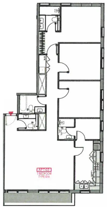 Al Mamsha Sharjah 3 bed floor plan, 1,956 sqft