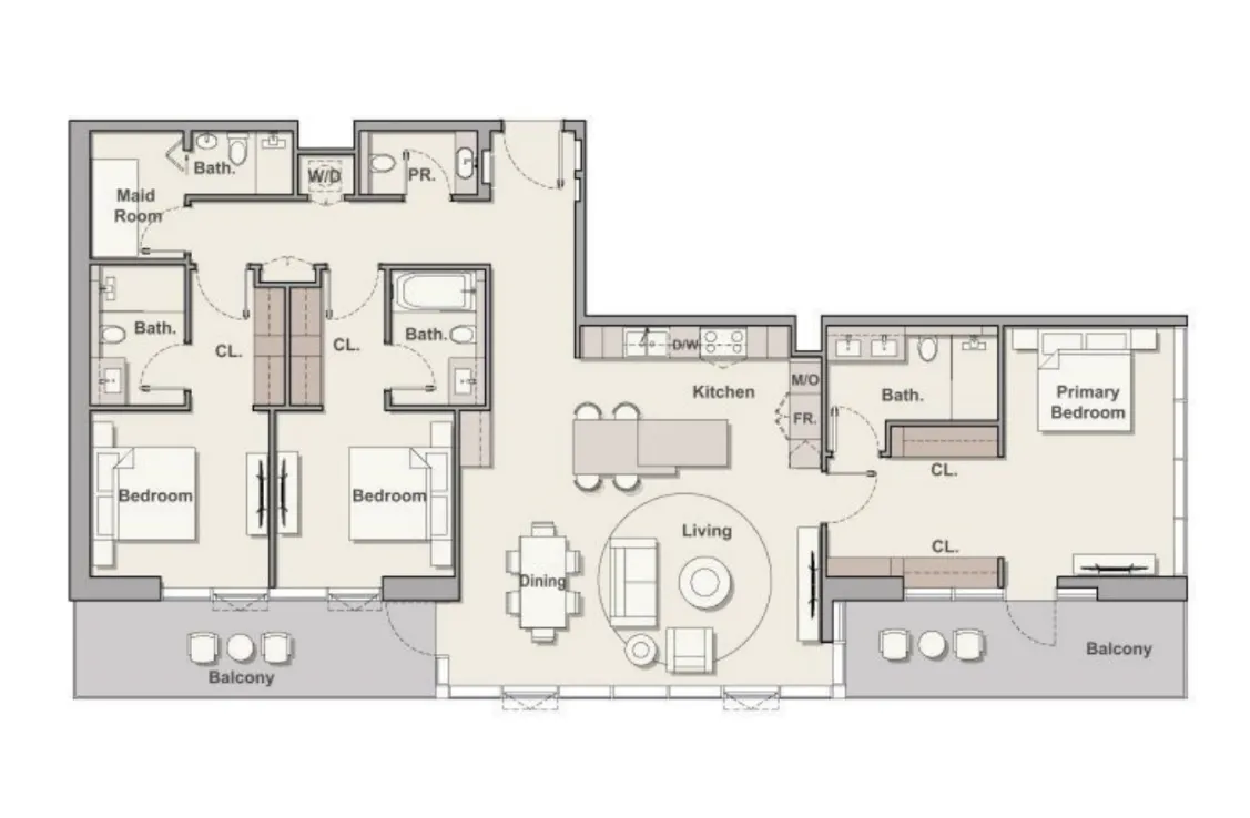 Soto Grande 3 bed floor plan, 2,077 sqft