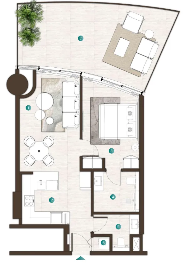 La Mer by Elie Saab 1 bed floor plan, 1,031 – 1,270 sqft