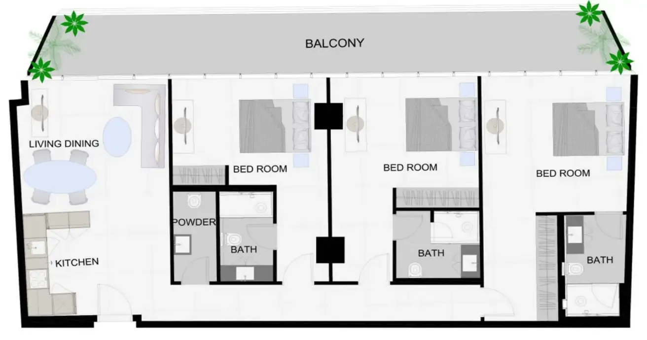 The Community Sports Arena 3 bed floor plan, 1,765 sqft