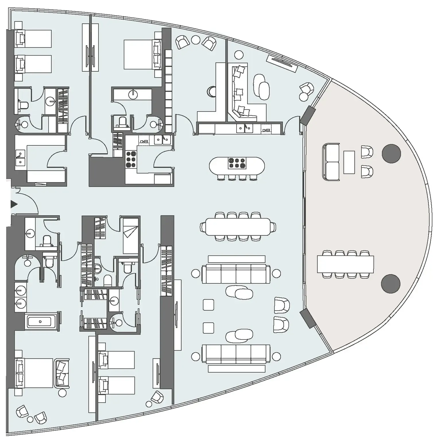 Peninsula Jumeirah living Business Bay 4 bed floor plan, 4,280 sqft